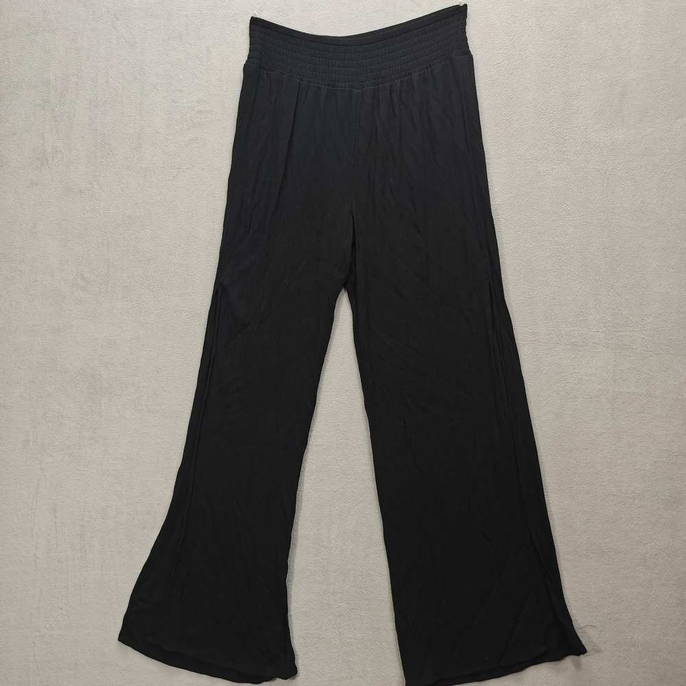 Black Crepe Split Leg Pants Womens‎ S Witchy Whimsigoth Festival Coastal Beach